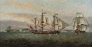 Francis Holman The three-masted merchantman oil painting